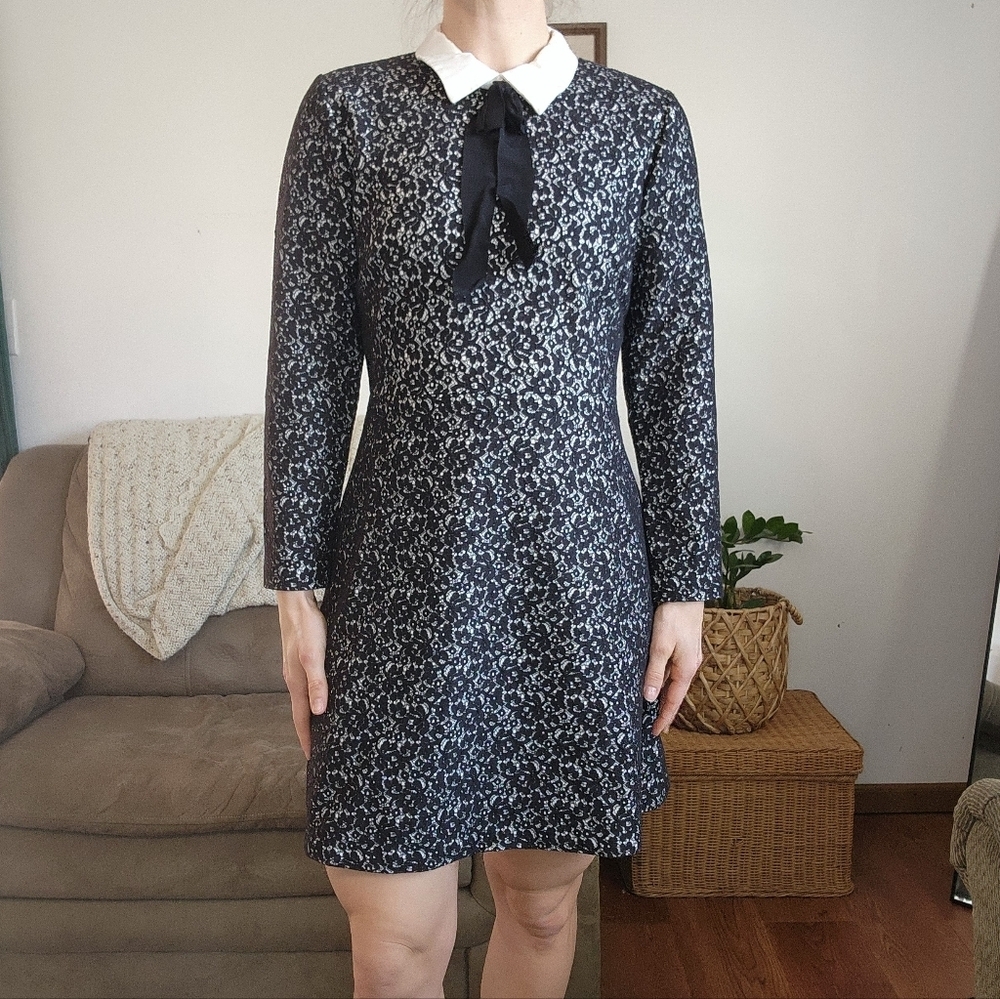 Anthropologie Erin Fetherston Black Lace Knee Length Dress Size 12